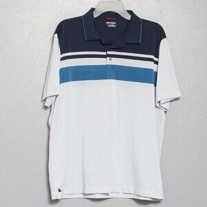 Untuckit blue stripe short sleeve polo shirt